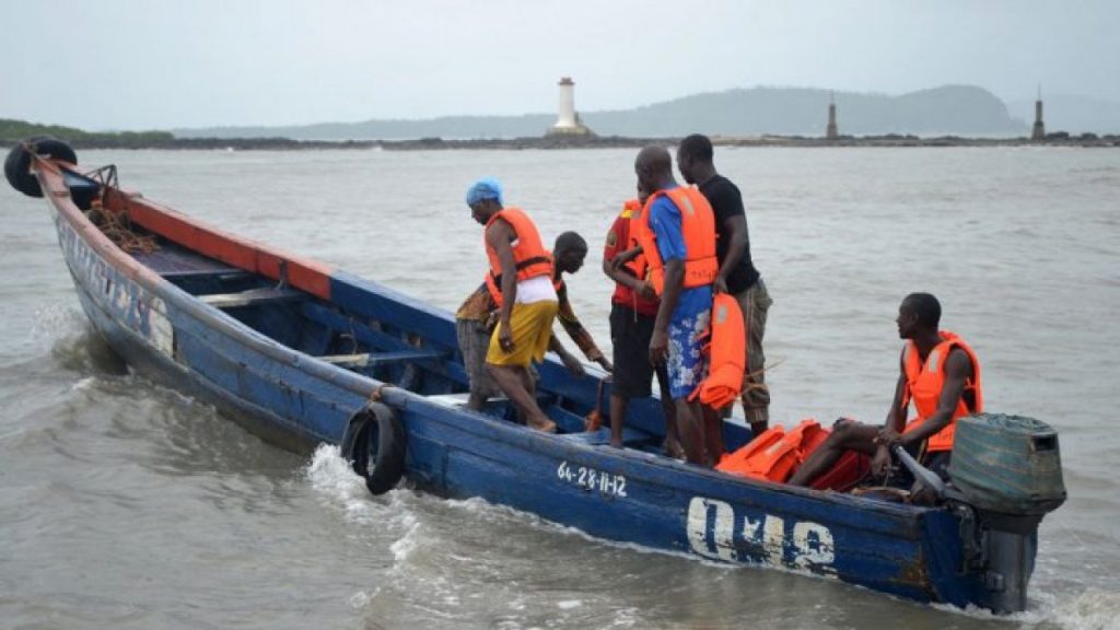 A banana boat full of people